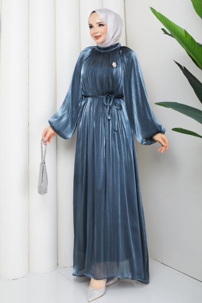 Şafak tesettür elbise  Açık Mavi