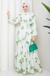 Sanem tesettür elbise  Yeşil