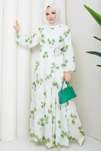 Sanem tesettür elbise  Yeşil