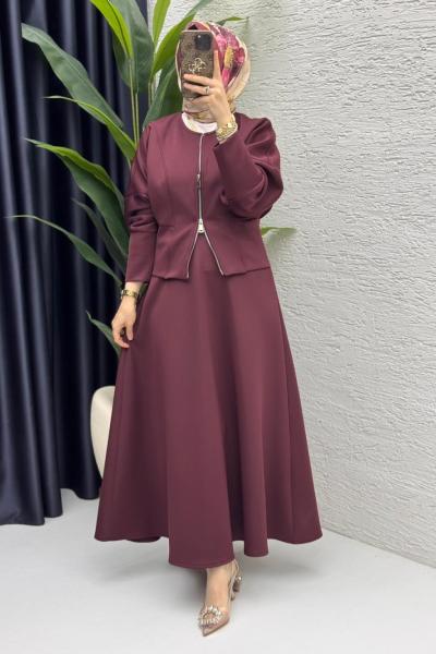 Selen etekli takım  Bordo