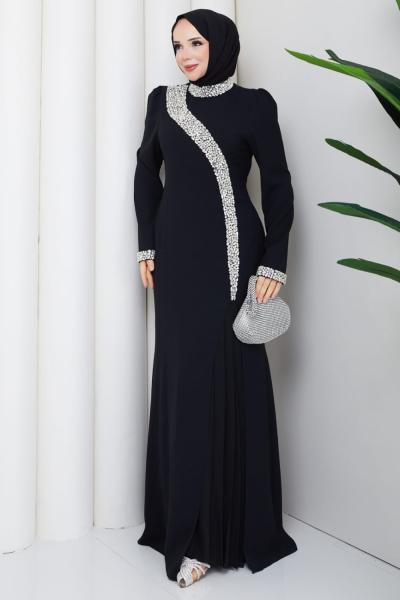 Serap abiye Elbise Siyah