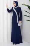 Serap abiye Elbise Lacivert