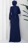 Serap abiye Elbise Lacivert
