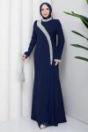 Serap abiye Elbise Lacivert