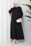 Şermin etekli tesettür takım  Siyah