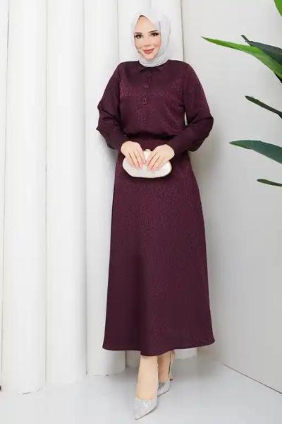 Şermin etekli tesettür takım  Mürdüm