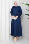 Şermin etekli tesettür takım  Lacivert