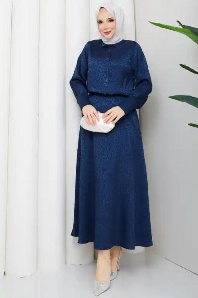 Şermin etekli tesettür takım  Lacivert