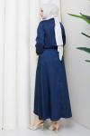 Şermin etekli tesettür takım  Lacivert
