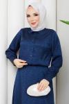 Şermin etekli tesettür takım  Lacivert
