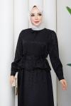 Sezin tesettür  etekli takım Siyah