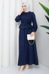 Sezin tesettür  etekli takım Lacivert