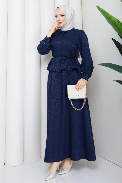 Sezin tesettür  etekli takım Lacivert
