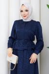 Sezin tesettür  etekli takım Lacivert