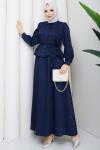 Sezin tesettür  etekli takım Lacivert