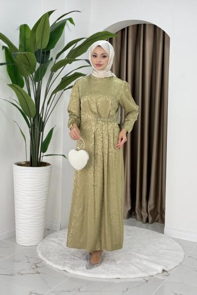 Sibel elbise Yağ Yeşili