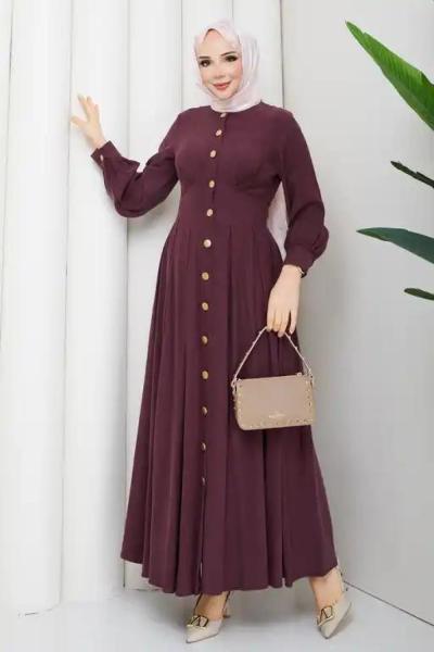 Şirin tesettür elbise  Bordo