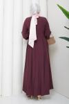 Şirin tesettür elbise  Bordo