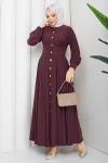 Şirin tesettür elbise  Bordo