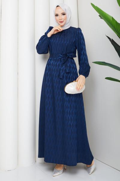 Şule tesettür elbise  Lacivert