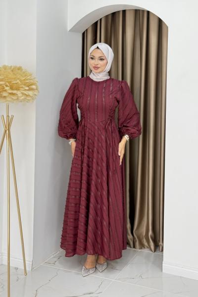 Mesia elbise Bordo