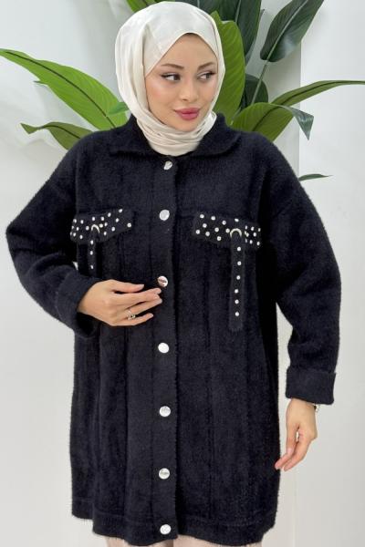 Tansu triko hırka  Siyah