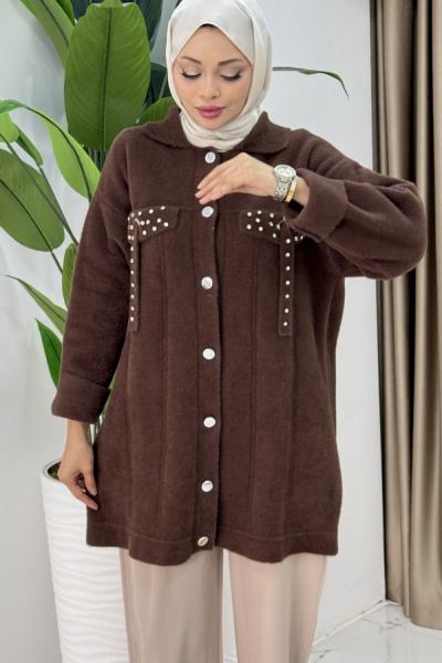 Tansu triko hırka  Kahverengi