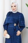 Tokalı tesettür elbise  Lacivert