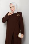 Tutku  pantolonlu takım Acı Kahve