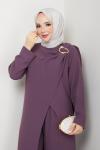 Tutku  pantolonlu takım Lila
