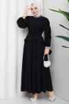 Yeter etekli tesettür takım  Siyah