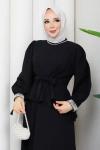 Yeter etekli tesettür takım  Siyah