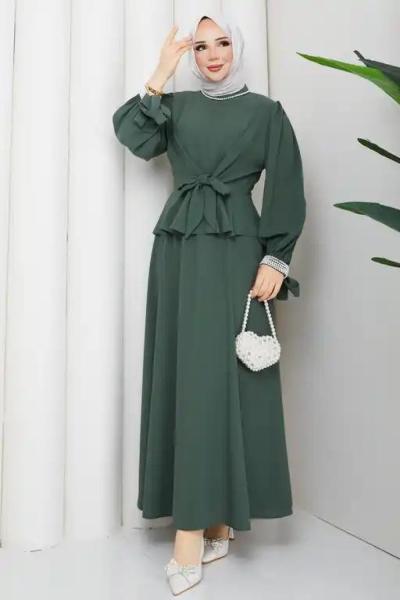 Yeter etekli tesettür takım  Yeşil
