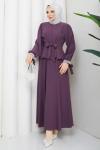 Yeter etekli tesettür takım  Mor