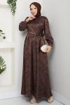 Zerrin elbise Kahverengi