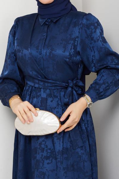 Zerrin elbise Lacivert