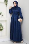 Zerrin elbise Lacivert