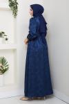 Zerrin elbise Lacivert