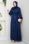 Zerrin elbise Lacivert