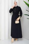 Zümra tesettür elbise  Siyah