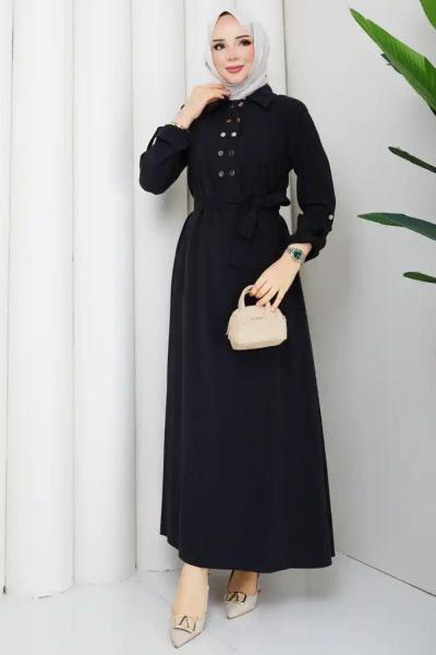 Zümra tesettür elbise  Siyah