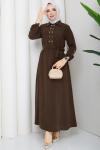 Zümra tesettür elbise  Kahverengi