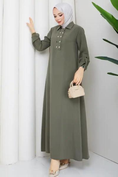 Zümra tesettür elbise  Yeşil