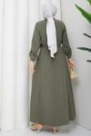 Zümra tesettür elbise  Yeşil