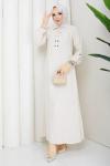 Zümra tesettür elbise  Ekru
