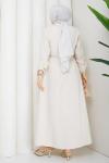 Zümra tesettür elbise  Ekru