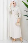 Zümra tesettür elbise  Ekru