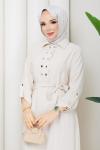 Zümra tesettür elbise  Ekru