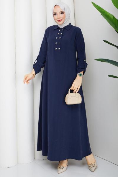 Zümra tesettür elbise  Lacivert