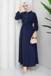 Zümra tesettür elbise  Lacivert